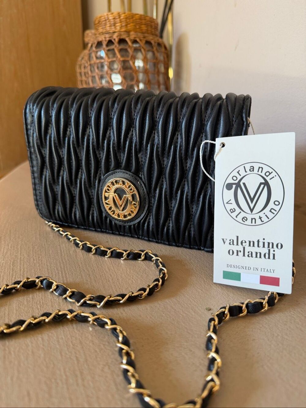 NWT Valentino Orlandi ruched crossbody bag. MSRP 90